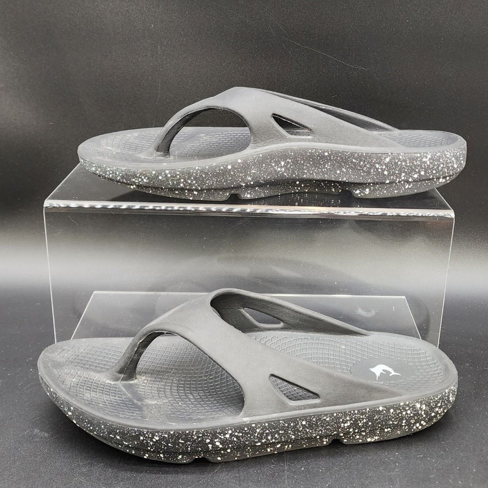 Reel Legends Size 12 Black Flip Flops Speckled Sole Fishing Beach Summer Sandals
